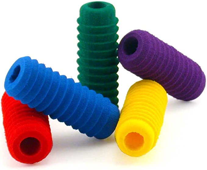 Ridged foam grip writing aid