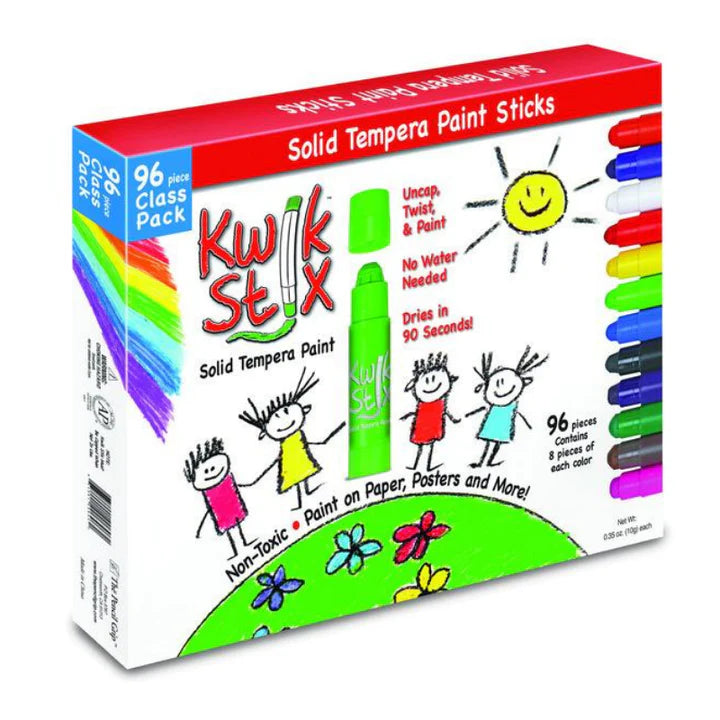 back of packaging of kwik stix 96 class pack