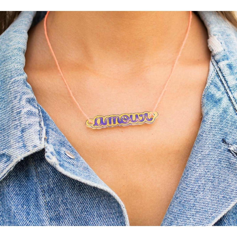 DIY Armour necklace- on a girl's neck