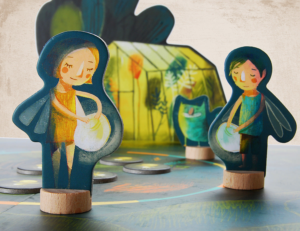 Close up of night fairies carrying lanterns