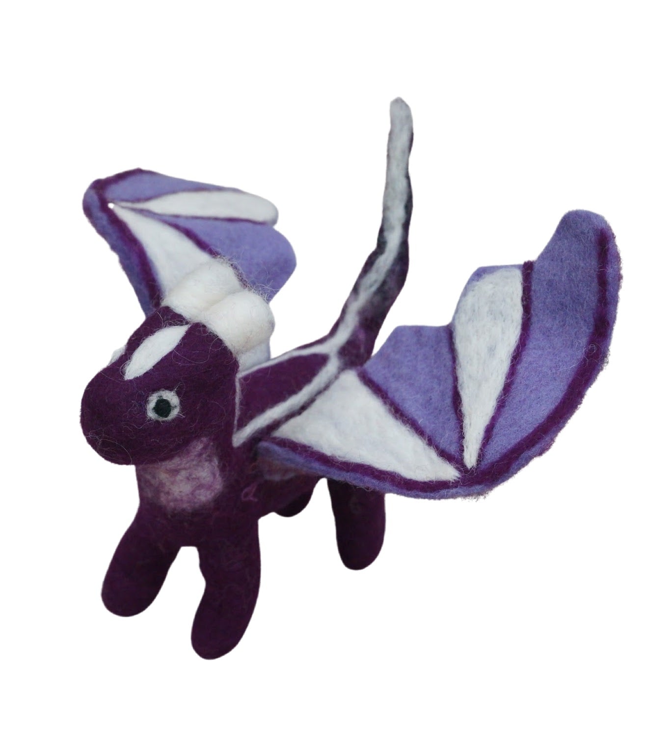 Purple dragon soft toy- felted, for toddlers and children
