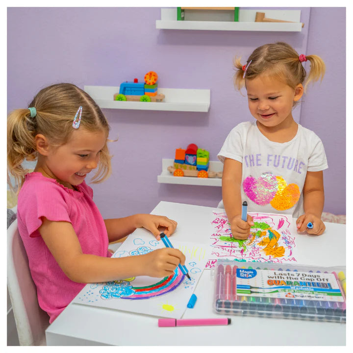 magic stix marker pens used by 2 children