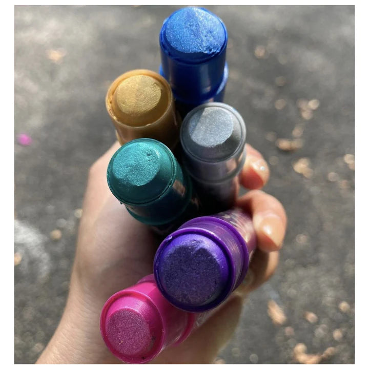 6 metallic colours solid tempera paint kwik stix