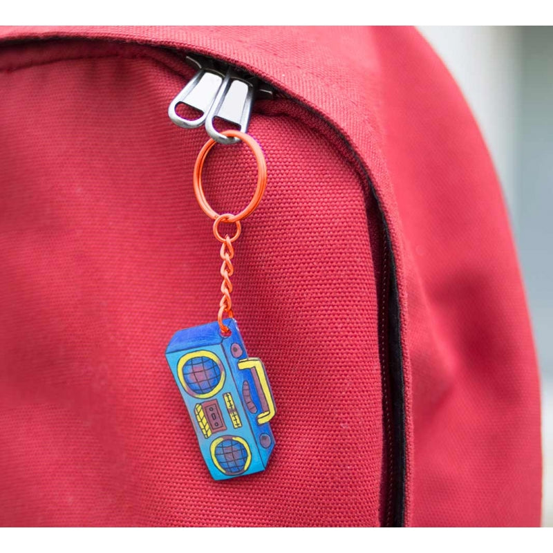 Omy colour and bake your own keychain- music. Final product