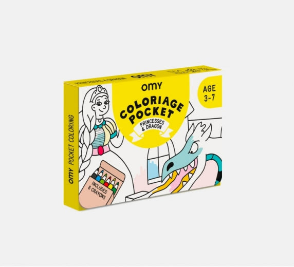 princess and dragon pocket colouring kit