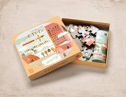City puzzle in 52 pieces with box