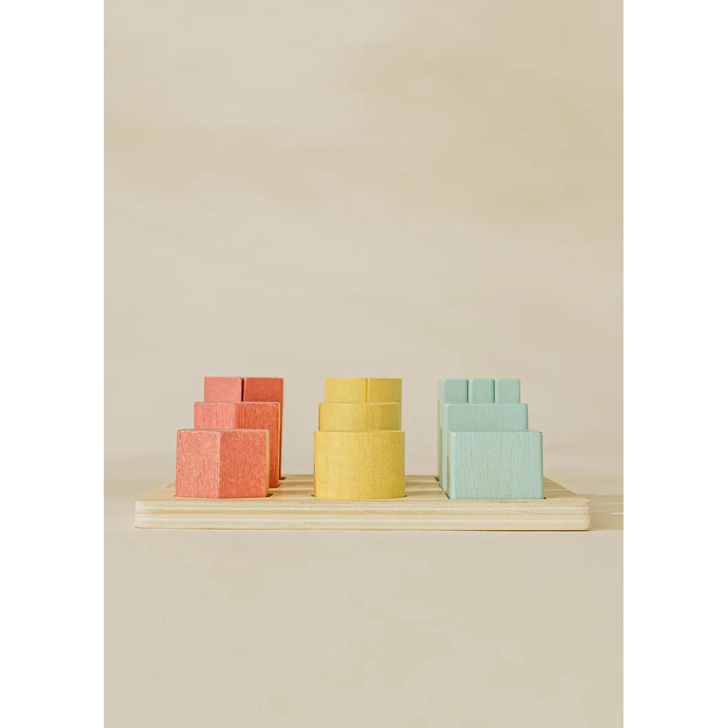 3D wooden shape puzzle side view
