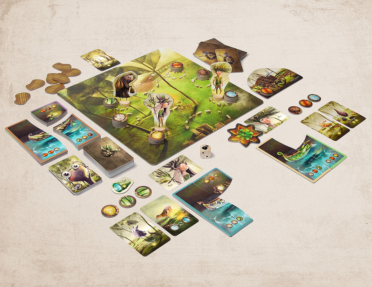 Under the leaves board game for children in play