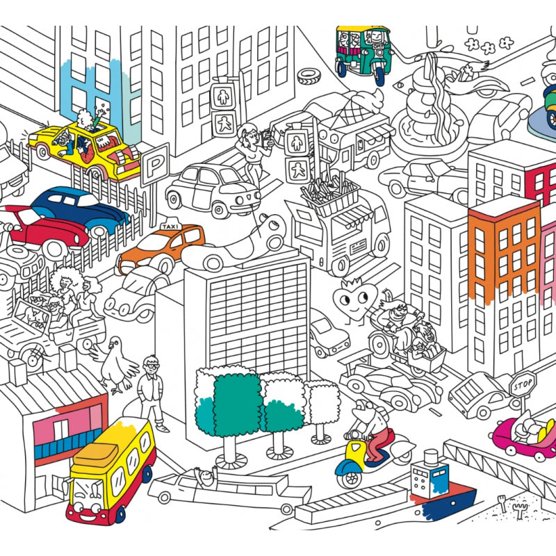 Omy paper placemats for colouring- vehicle themed
