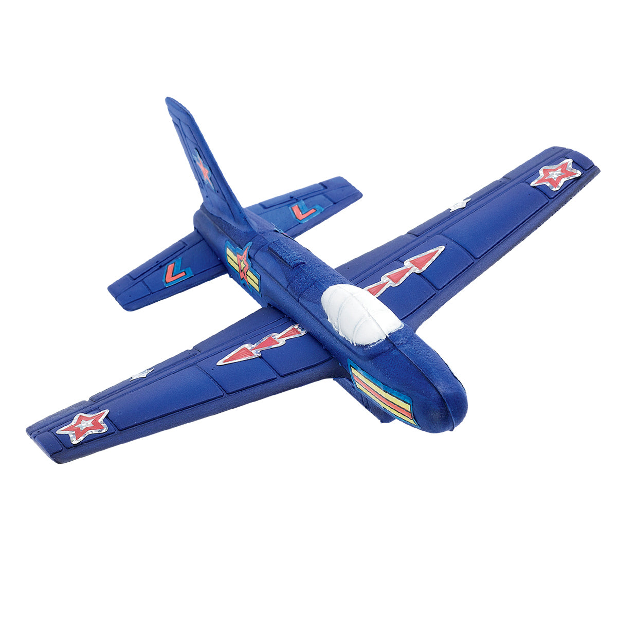 blue toy plane with stickers!