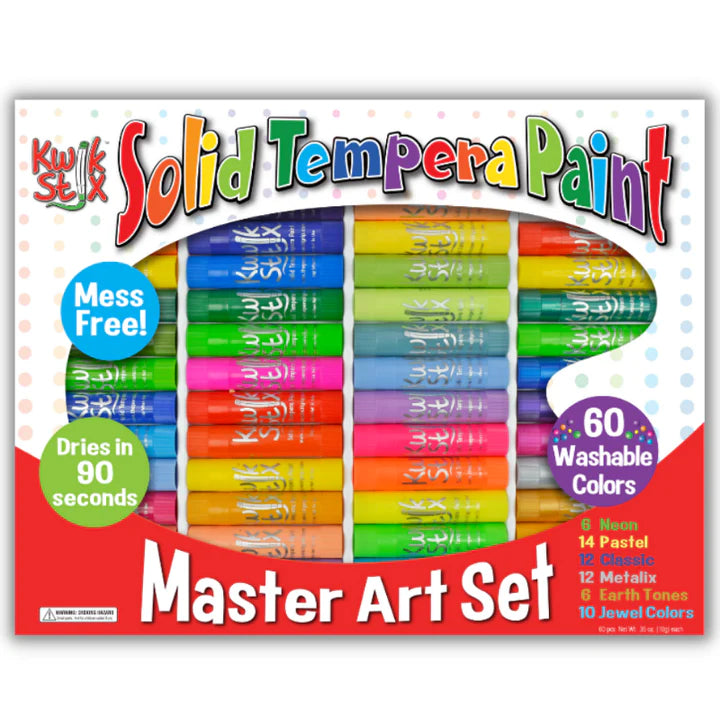 solid tempera paint sticks for children in 60 colours