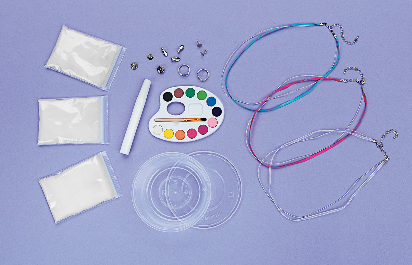 part of the crystal jewelry kit including paint, crystals, jewelry molds