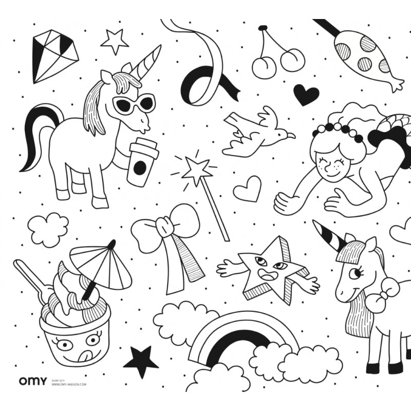 Unicorn colouring kit poster