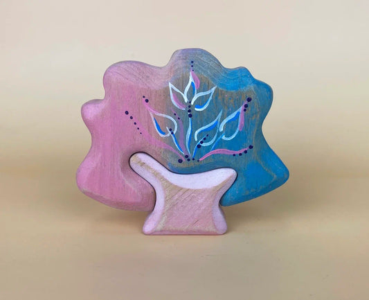 Wooden toy tree- beautiful fairy rowanberry tree in pink and blue
