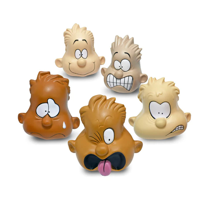 Set of 5 feeling heads: anxious, angry, disgusted, sad and happy