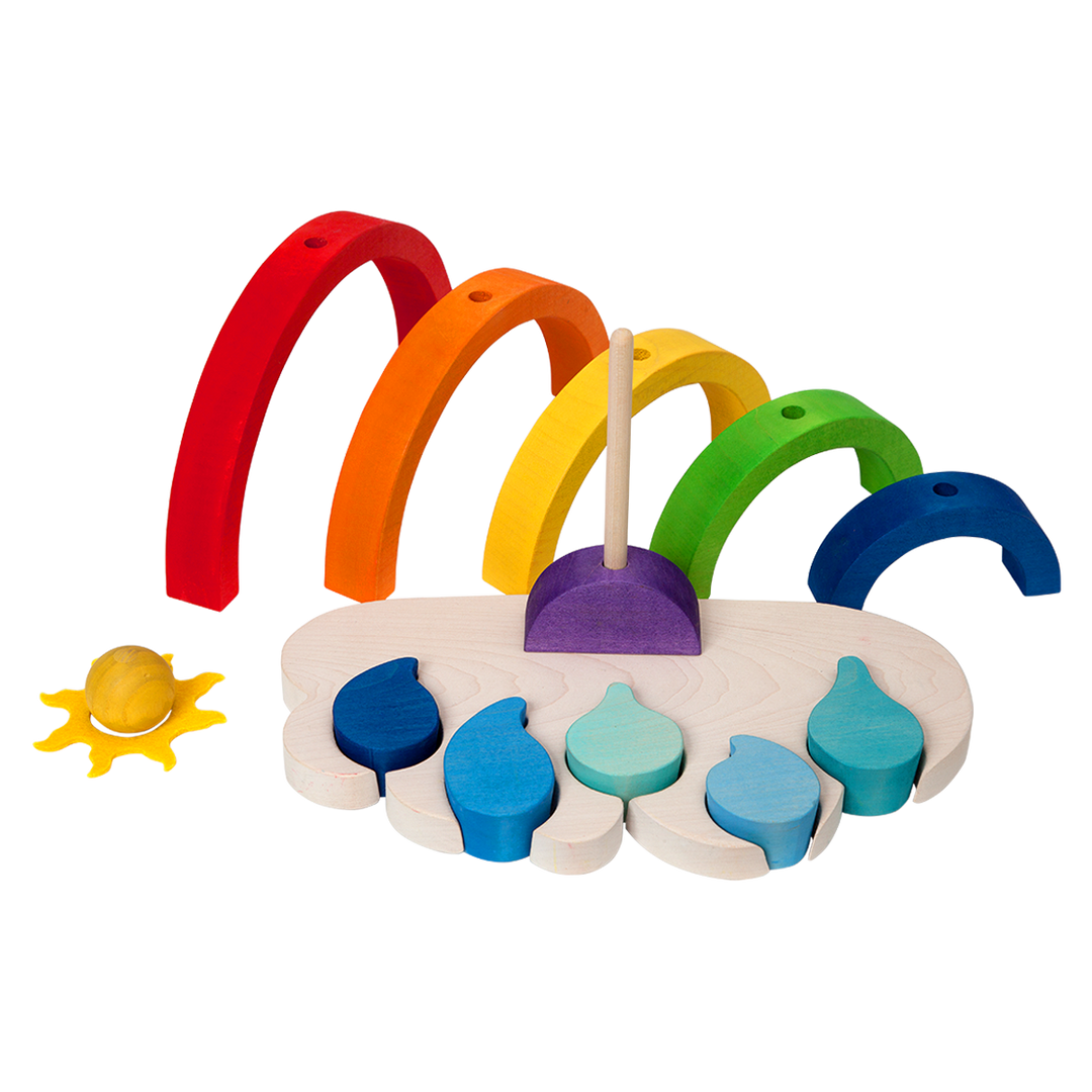Buy Wooden Stacking Rainbow Toy- with Raindrops and Sunshine! for Kids ...