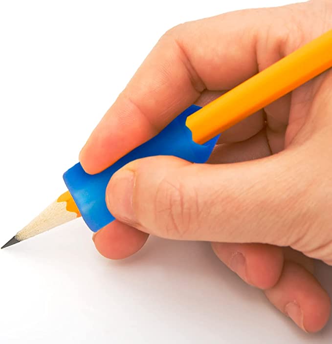 Triangle writing aid fitted on pencil