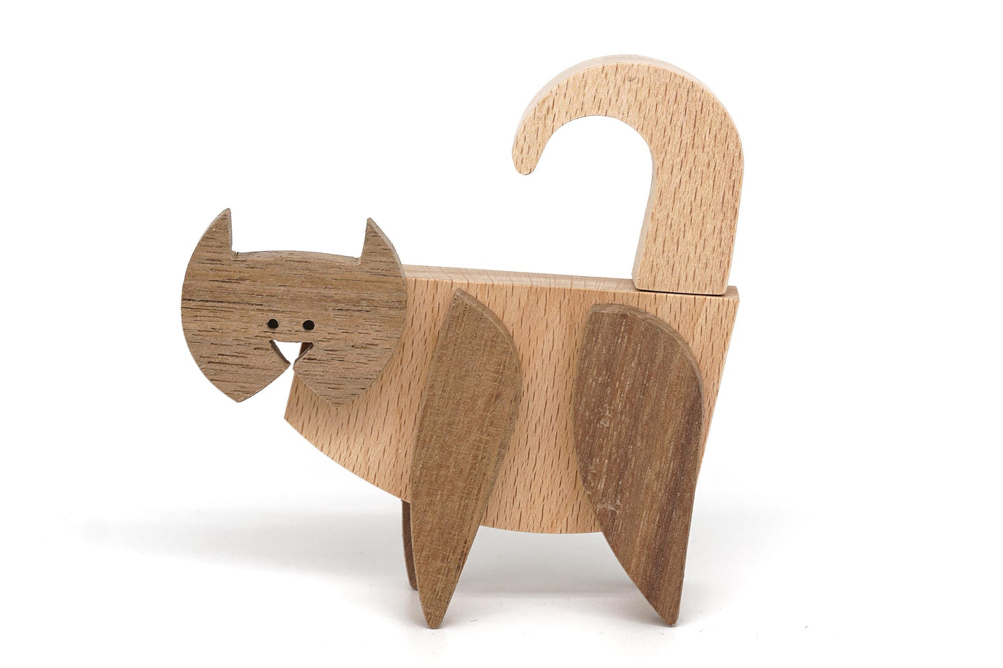 Wooden magnetic toy cat on fours