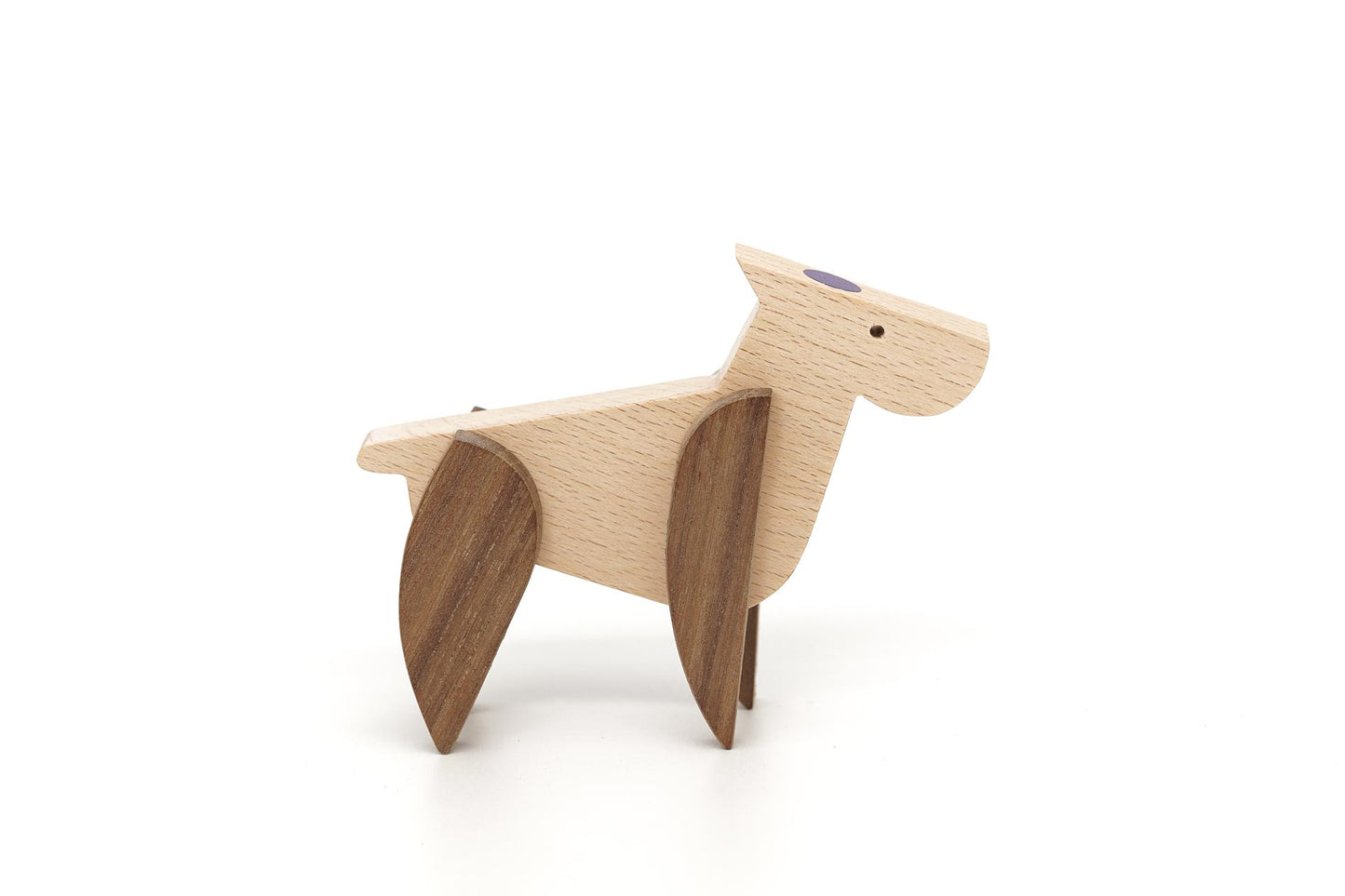 Magnetic wooden toy dog standing
