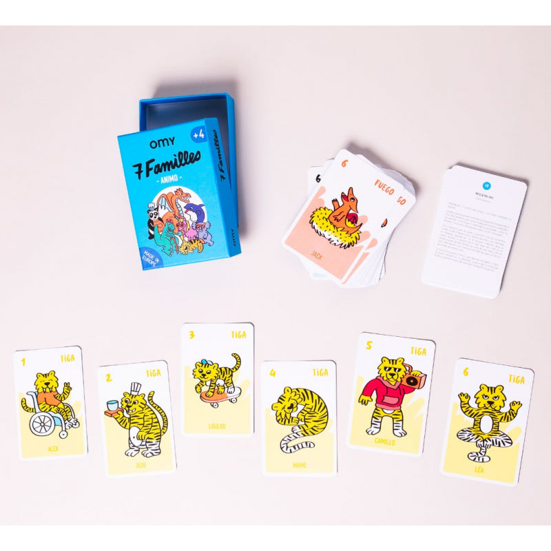 Omy Animal families card game for children and toddlers- with instruction and beautifully designed cards