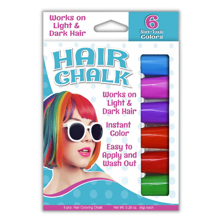 hair Chalk for colouring children's hair, in 6 colours