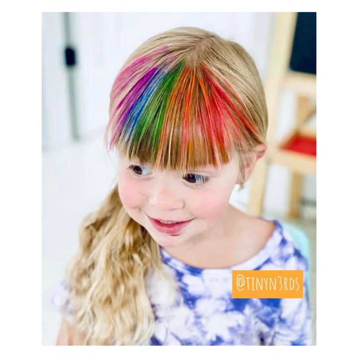 Girl with hair chalk hair colour