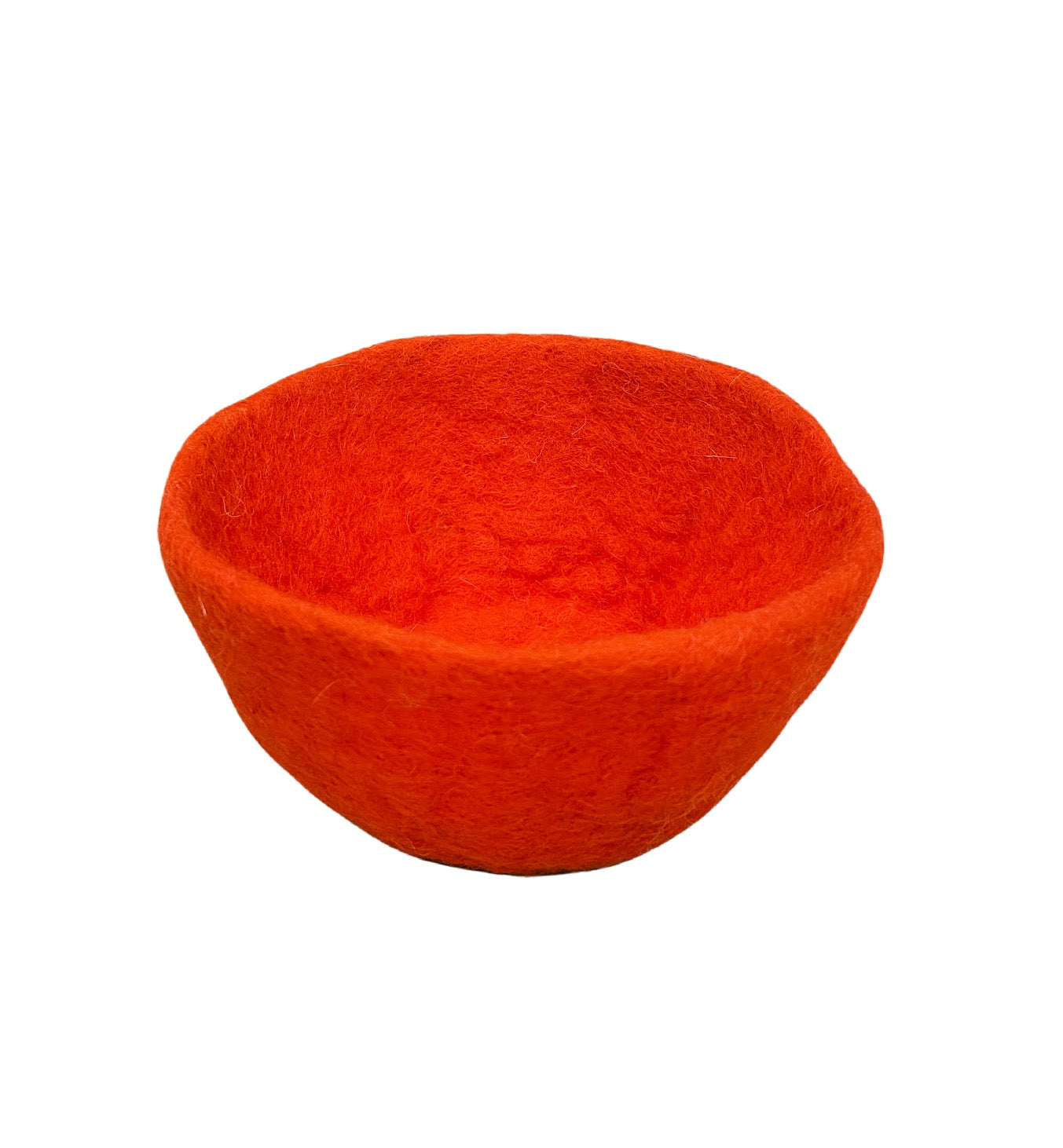red felted toy bowl
