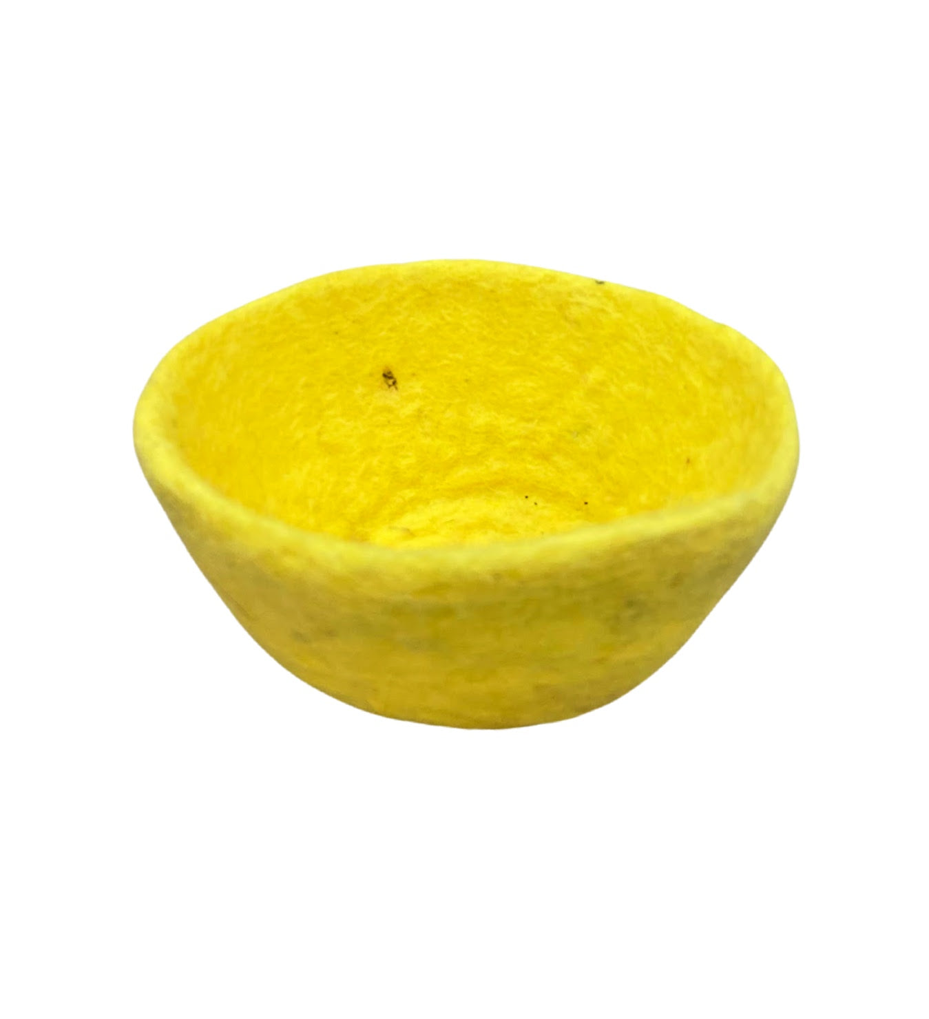 yellow felted toy bowl