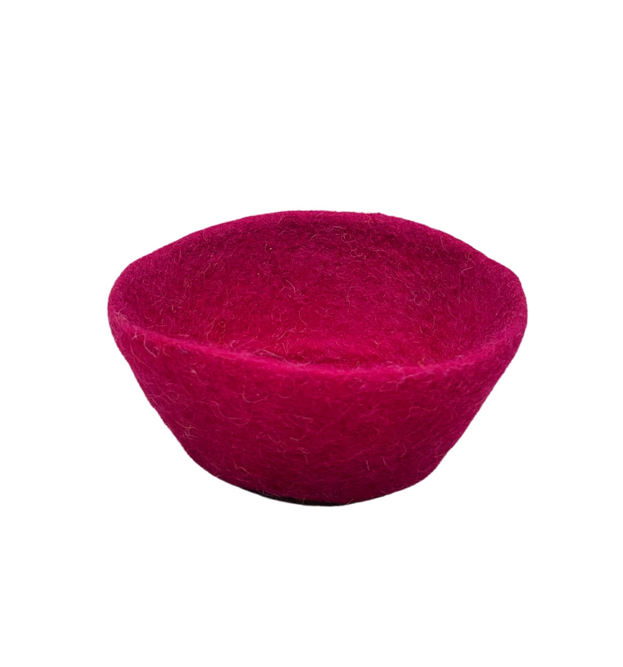 ruby red felted toy bowl