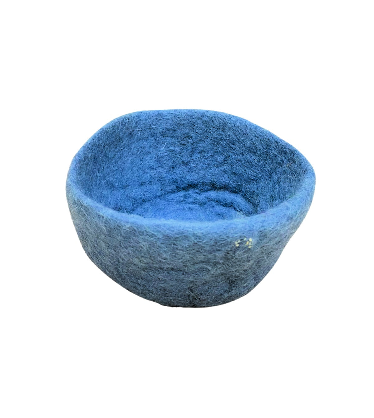 light blue felted toy bowl