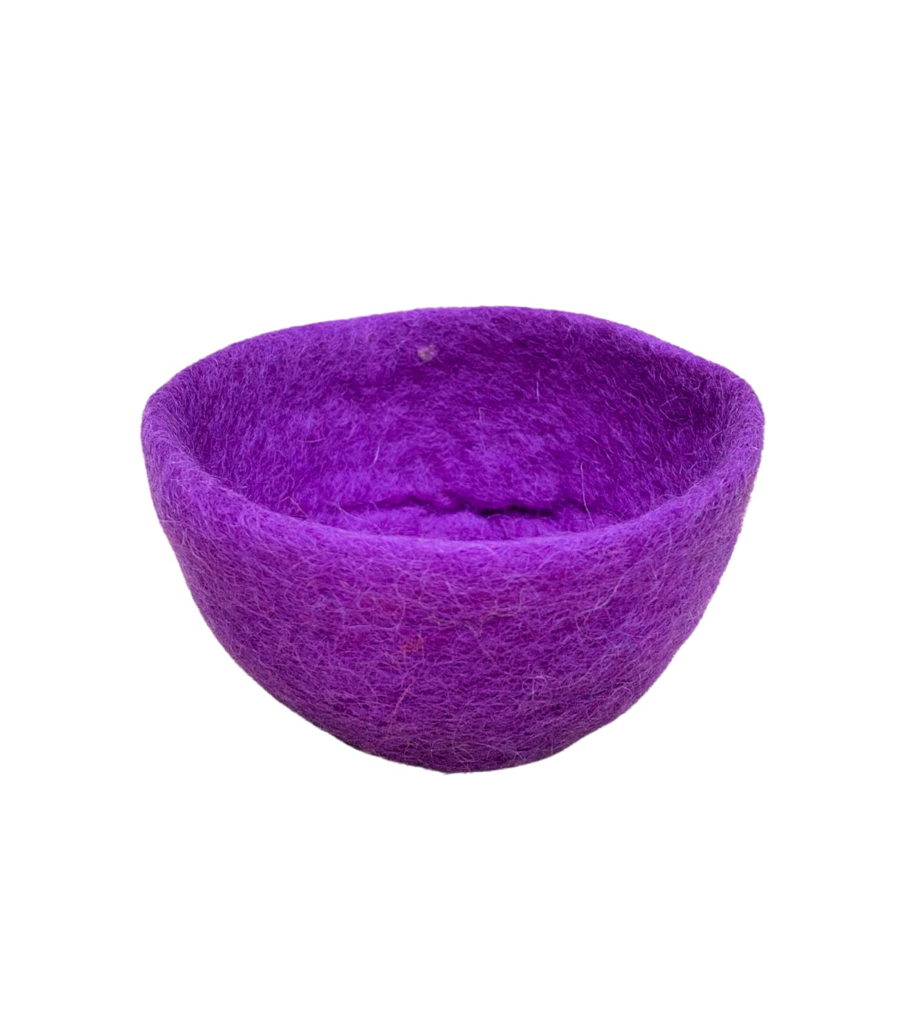 purple felted toy bowl