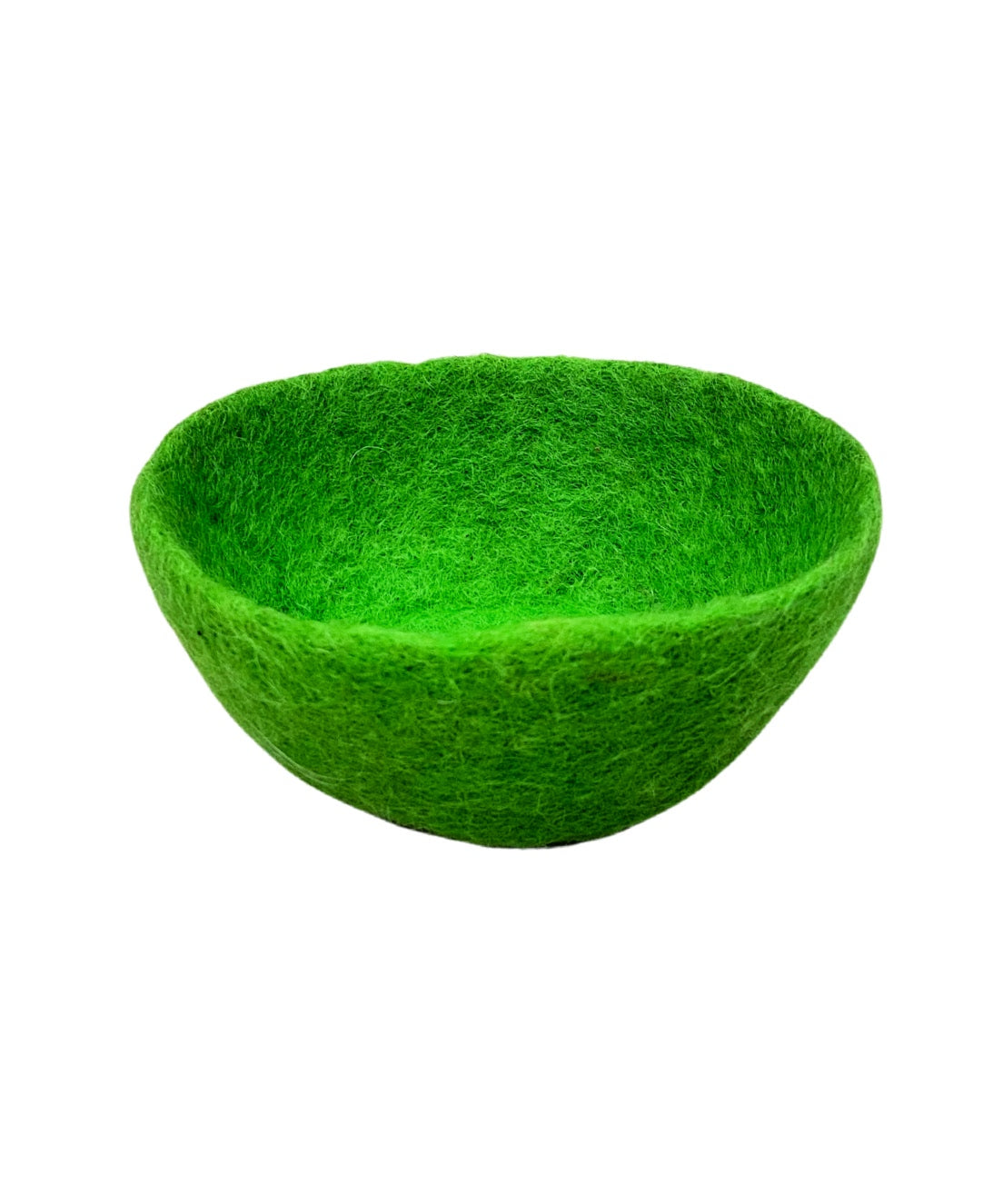 green felted toy bowl