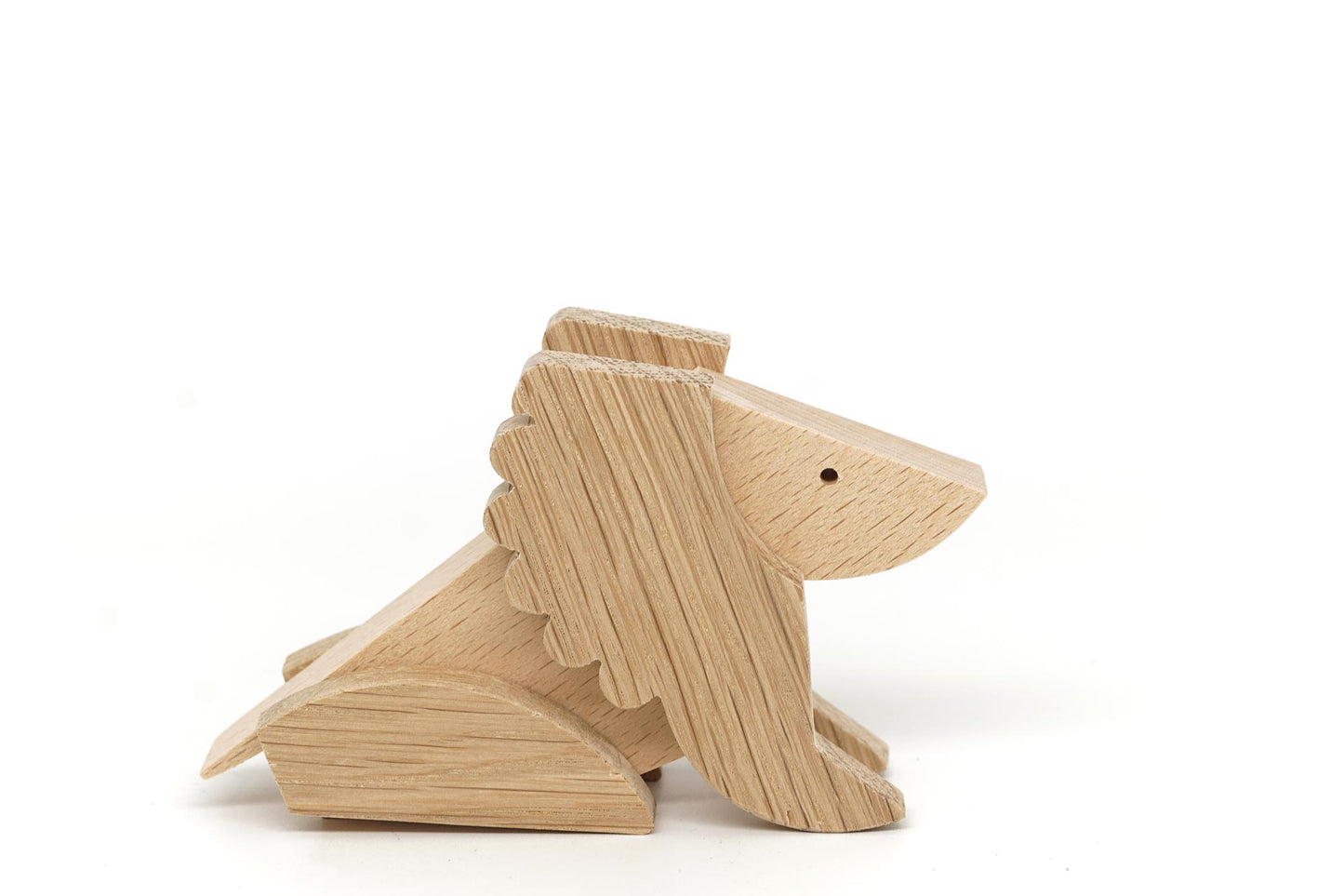 magnetic wooden toy lion sitting