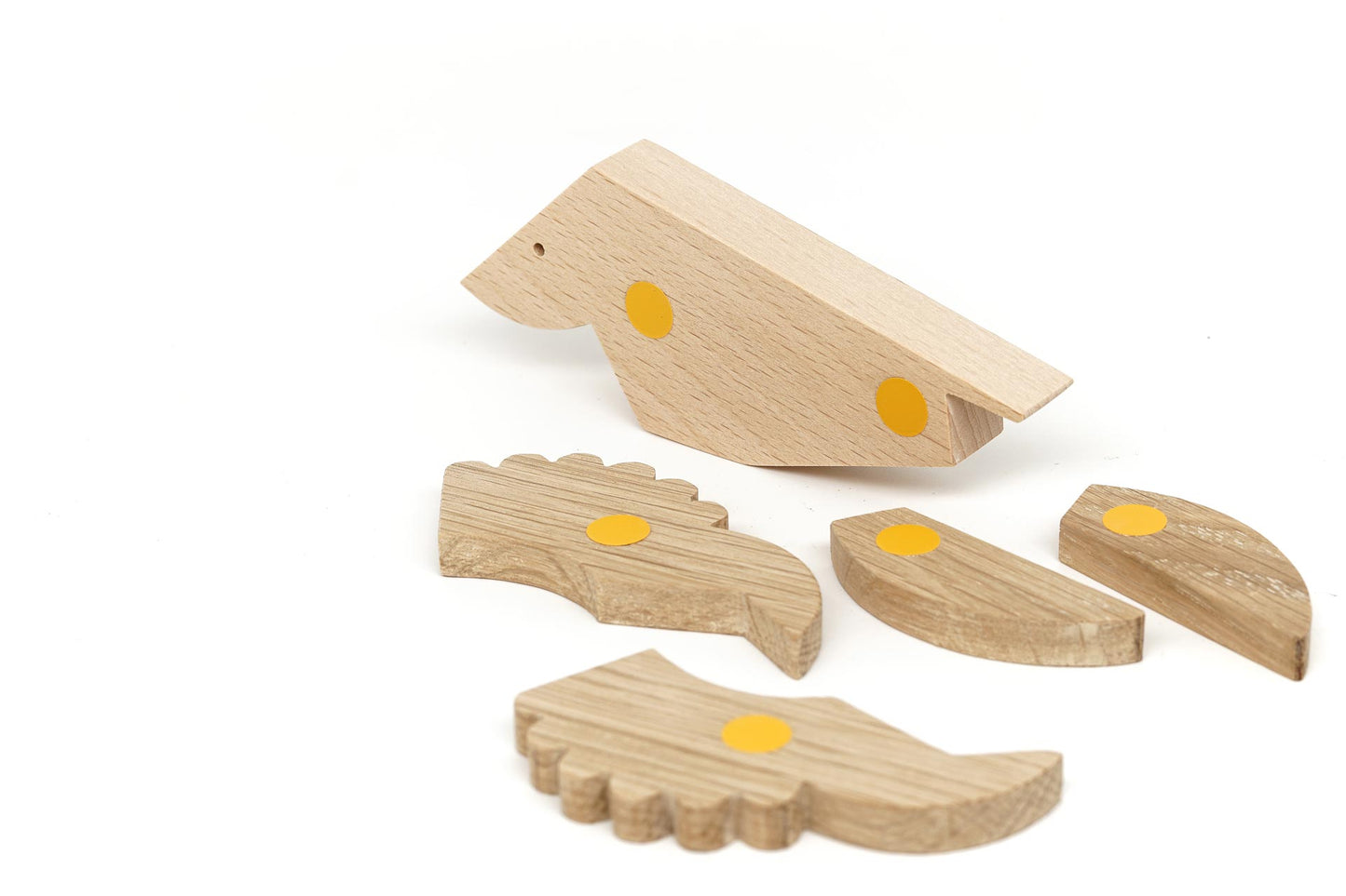 Magnetic wooden toy lion parts