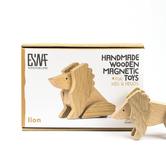 Magnetic wooden toy lion from ESNAF