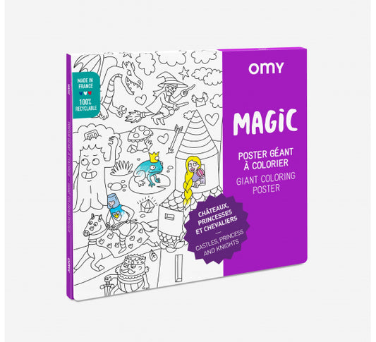 Omy magic giant colouring poster- fantasy theme