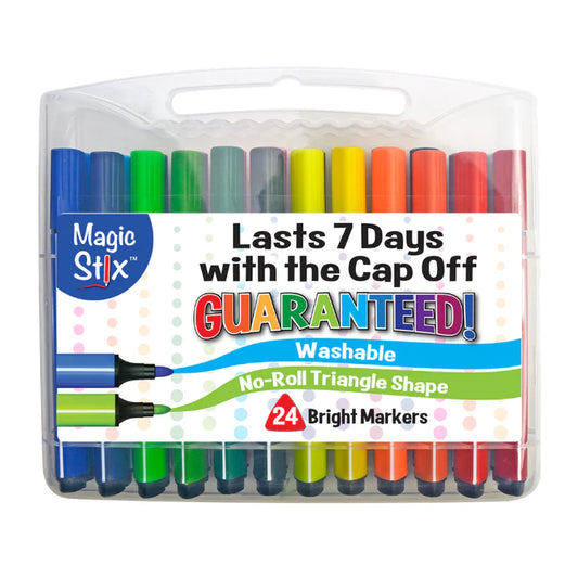 Magic stix markers that do not dry out with cap off in 24 colours