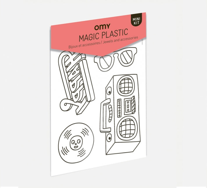 omy magic plastic bake yourself a keychain- music series