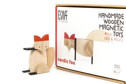 ESNAF handmade wooden magnetic toy nordic fox