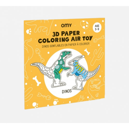 Omy 3D Paper colouring air toy- dinosaurs