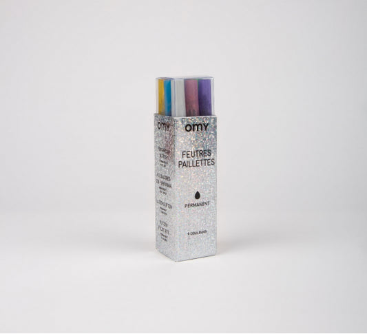 Omy glitter markers with packaging