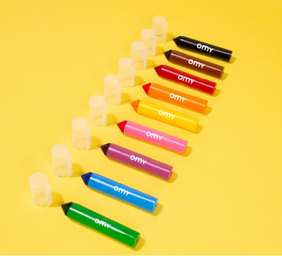 9 colours in Omy Jumbo markers for toddlers
