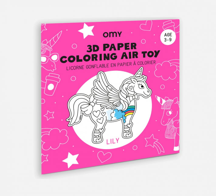 Omy 3D paper colouring toy Lily- unicorn theme