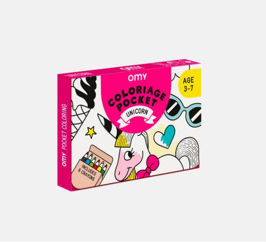 Omy unicorn colouring kit with crayons and poster