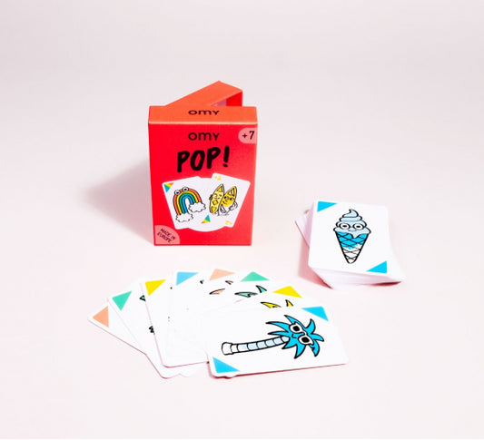 Omy Pop card game for children to play on the Go
