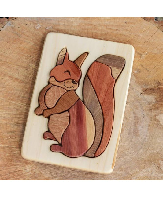 Wooden toy puzzle squirrel from Cocoletes