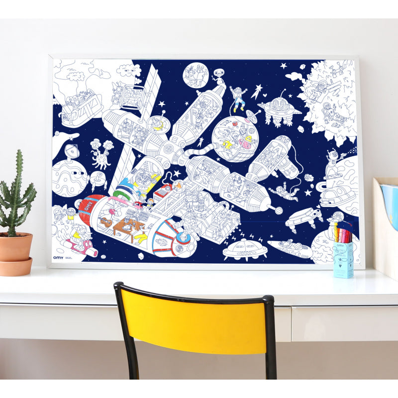 Giant colouring poster by Omy- space station