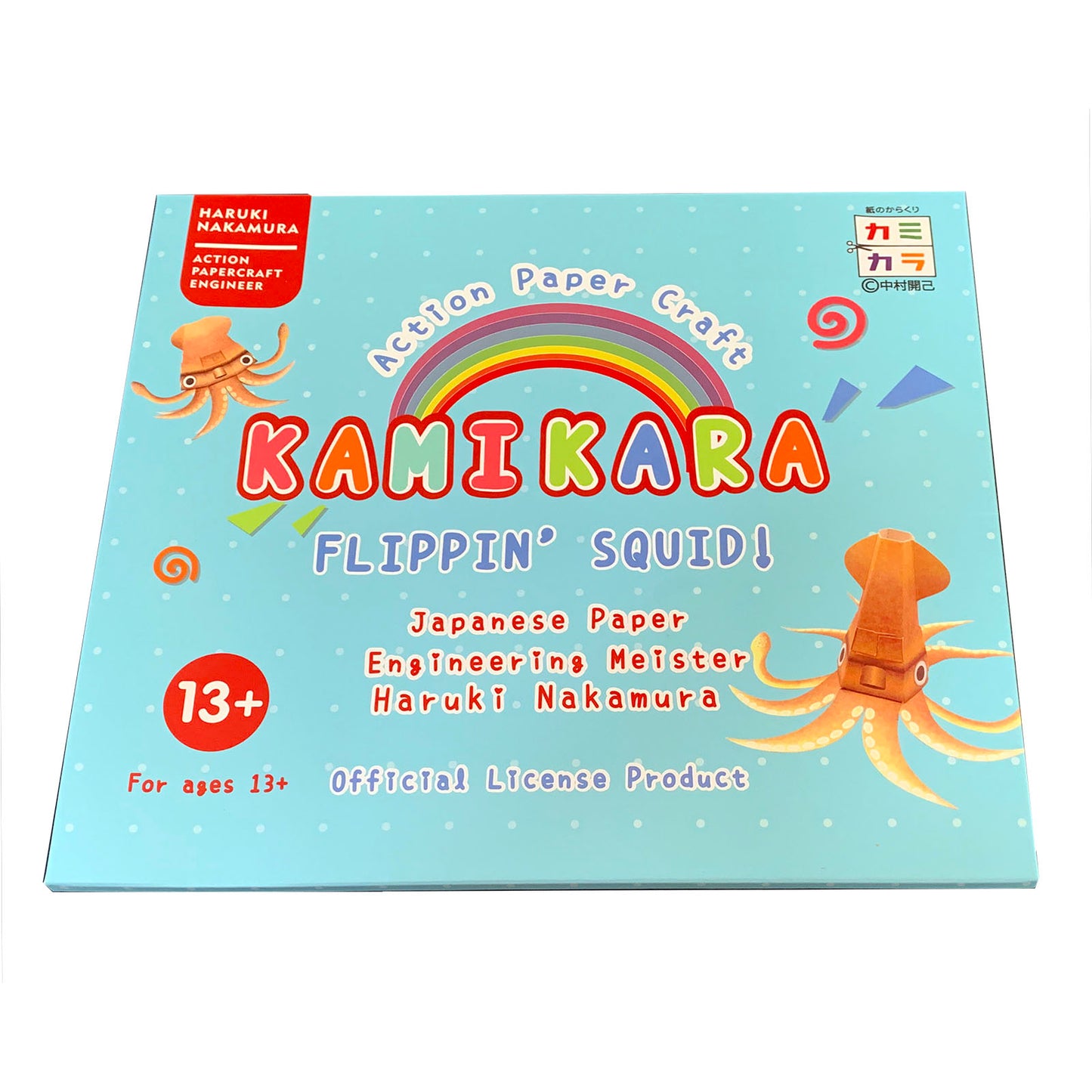 Packaging of Kamikara Flippin Squid origami toy
