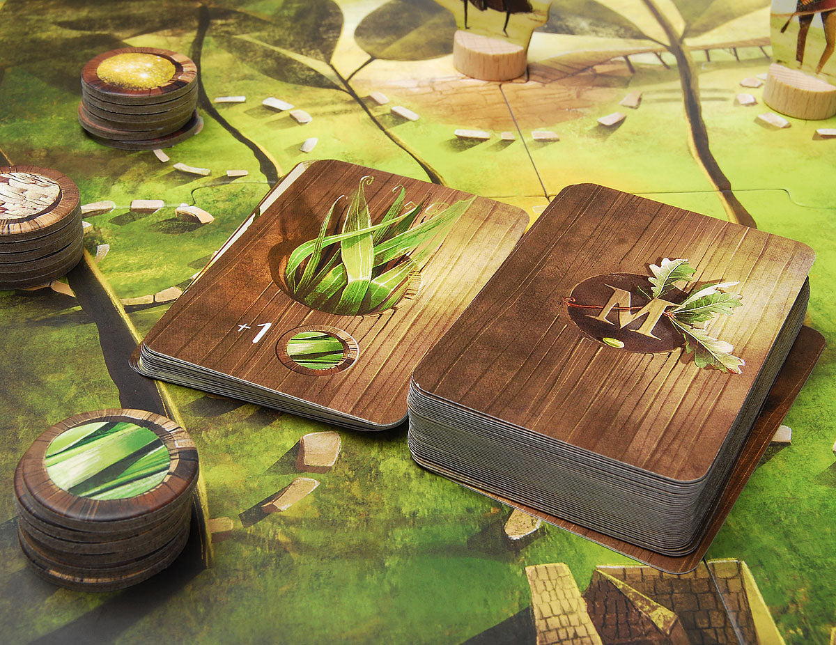 Close up of the game card in Under the Leaves board game 