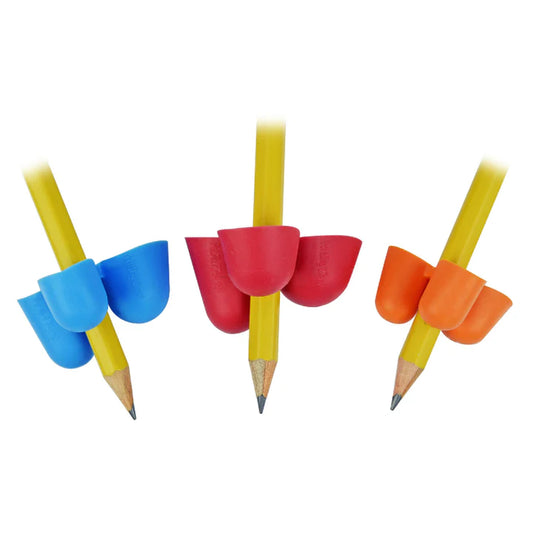 Small writing claw affixed to pencils to promote tripod grip